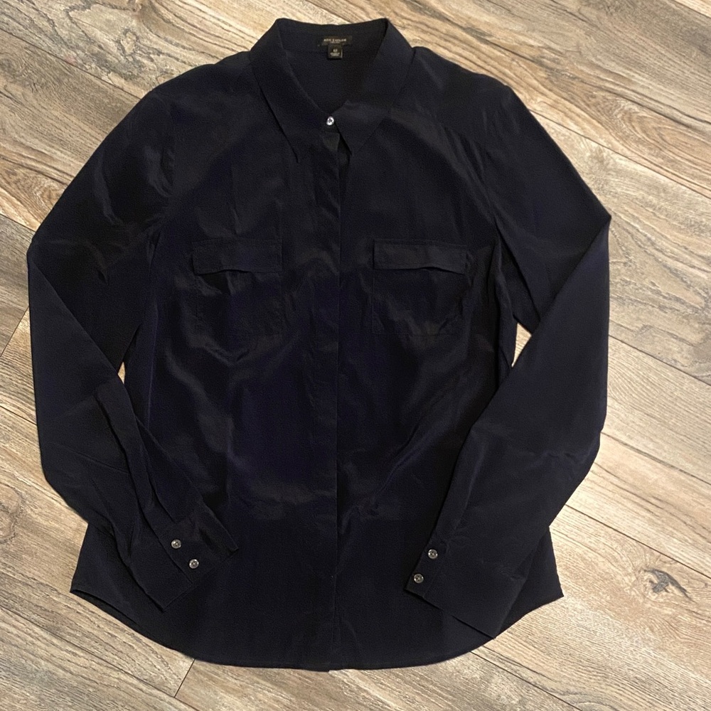 Ann Taylor Navy Blouse